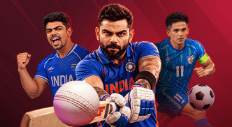 Fantasy tile from the product, with cricket and football players.